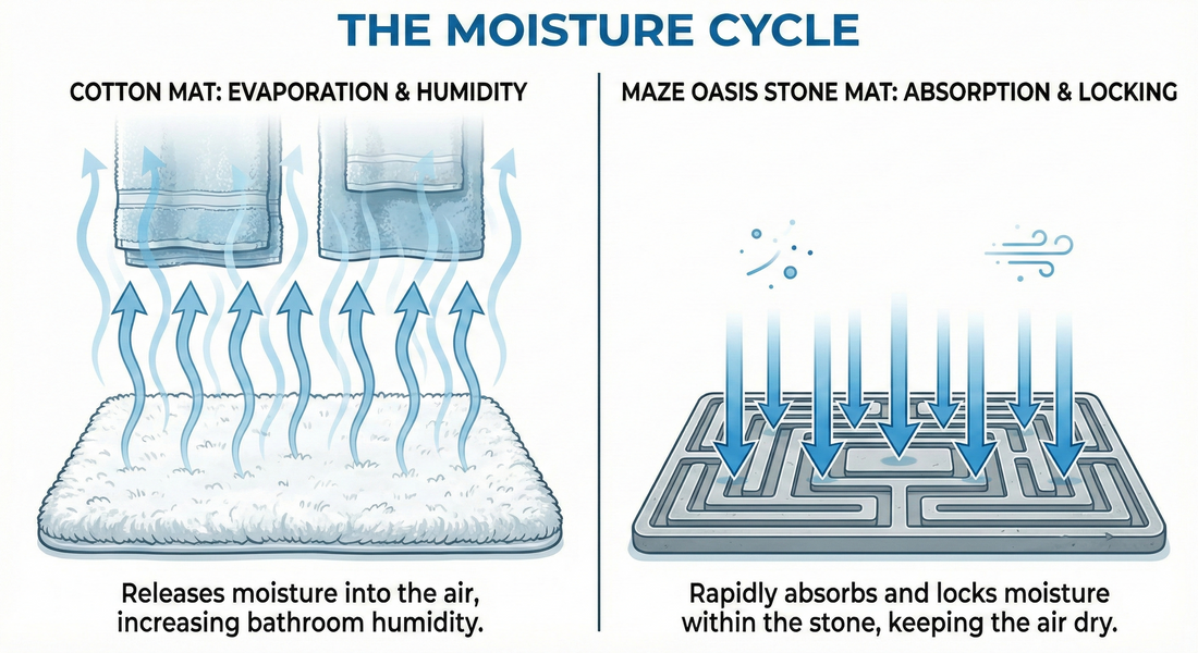 The Humidity Pump: Why Your Cotton Mat Is Making Your Towels Smell Sour