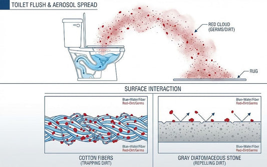 The "Toilet Plume": Why Your Fluffy Rug is a Bacterial Net